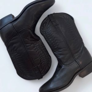 ⚡️SOLD Laredo Black Leather Cowboy Boots Western Boots
